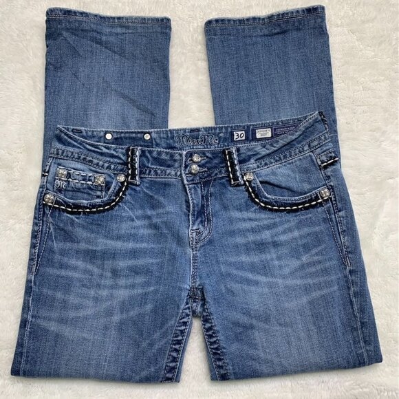 Miss Me fro Buckle Women’s Bling Wings Bootcut Denim Jeans Size 30 x 27” - Picture 11 of 15
